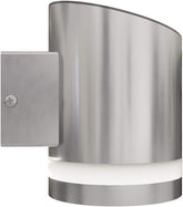 Metallic wall light fixture on a white background